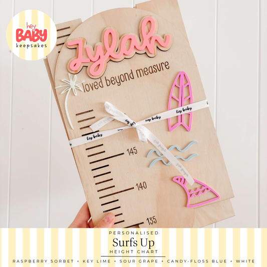 Personalised Surfs Up Height Chart