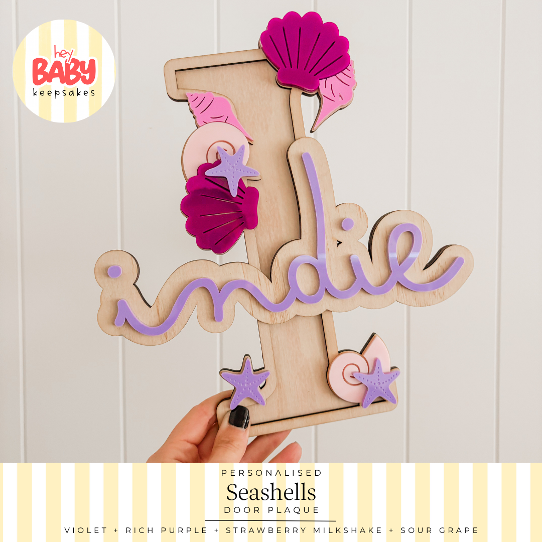 Personalied Seashells Door Plaque