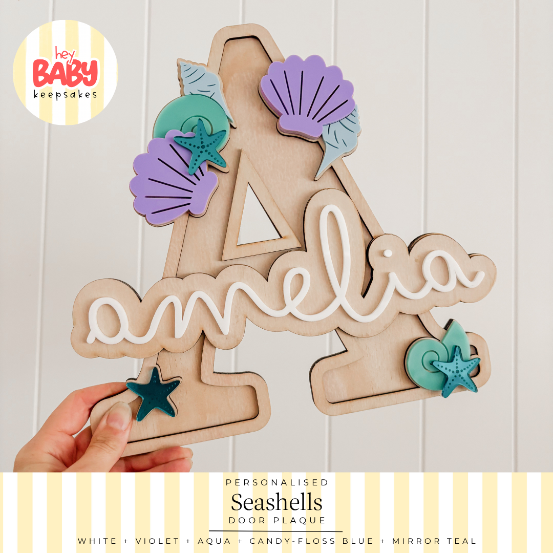 Personalied Seashells Door Plaque