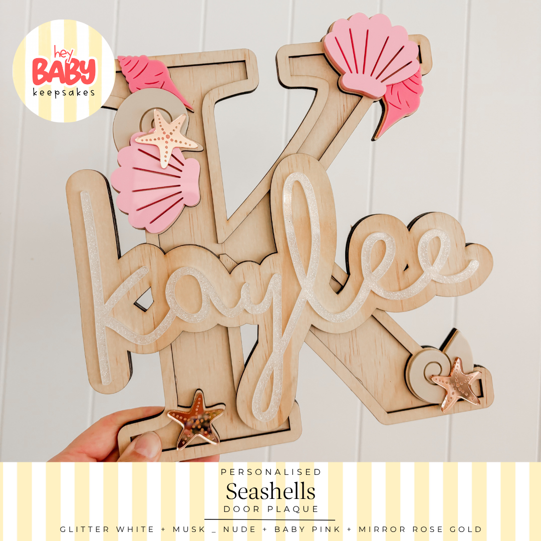 Personalied Seashells Door Plaque