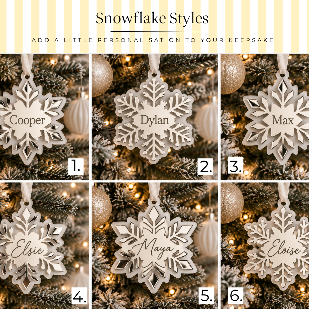Mirror Acrylic Snowflake Ornaments