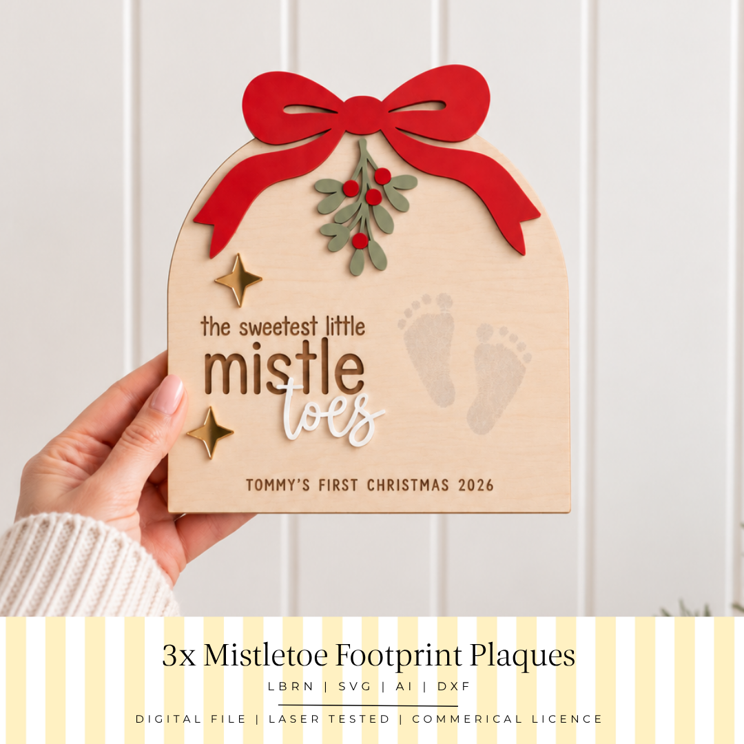 Mistletoe Footprint Plaque