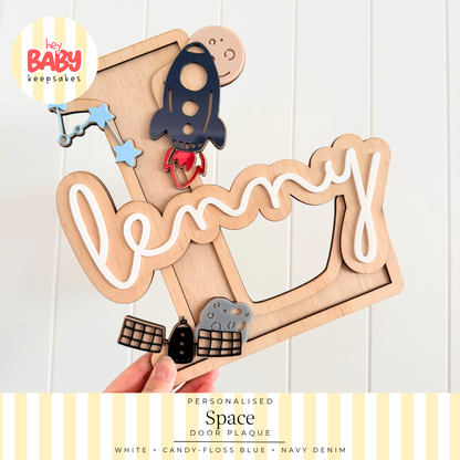 Personalised Space Door Plaque