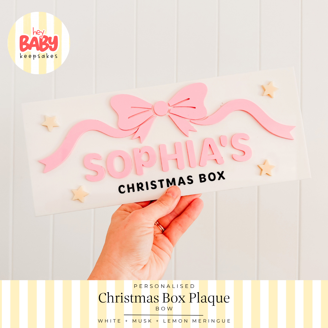 Personalised Bow Christmas Box Plaque