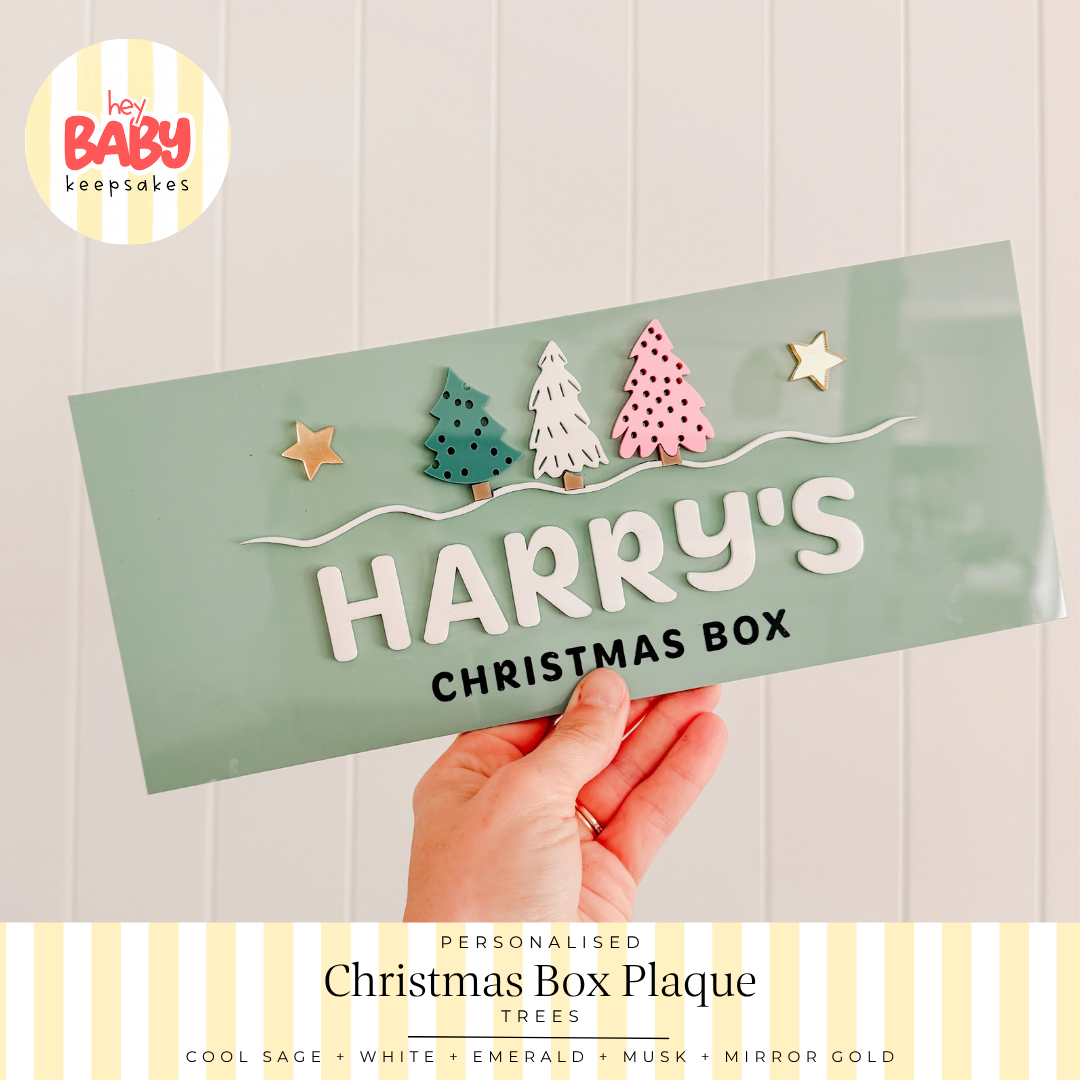 Personalised Christmas Tree Box Plaque