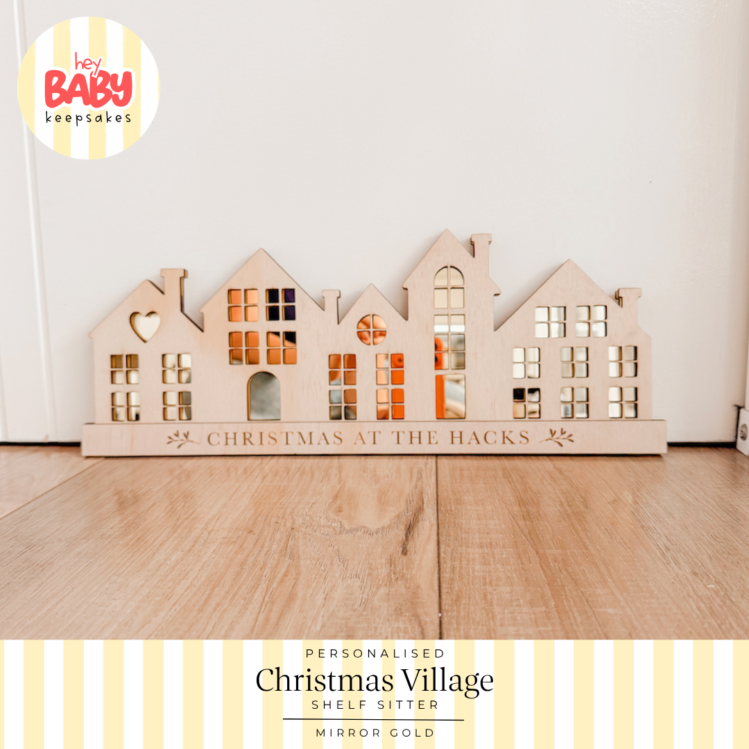 Personalised Christmas Village Shelf Sitter
