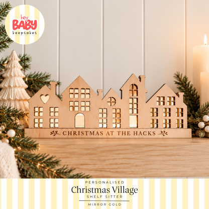 Personalised Christmas Village Shelf Sitter