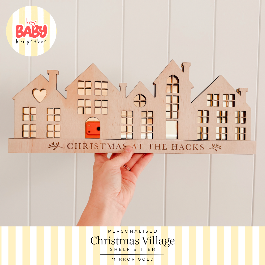Personalised Christmas Village Shelf Sitter