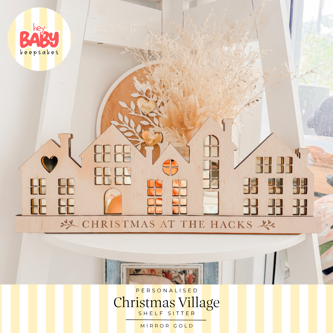 Personalised Christmas Village Shelf Sitter
