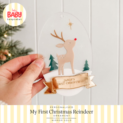 Personalied My First Christmas Reindeer Ornament