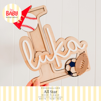 Personalised All Star Door Plaque