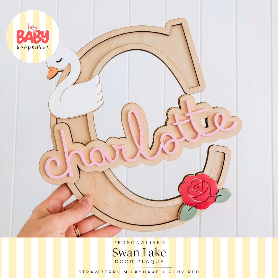 Personalied Swan Lake Door Plaque