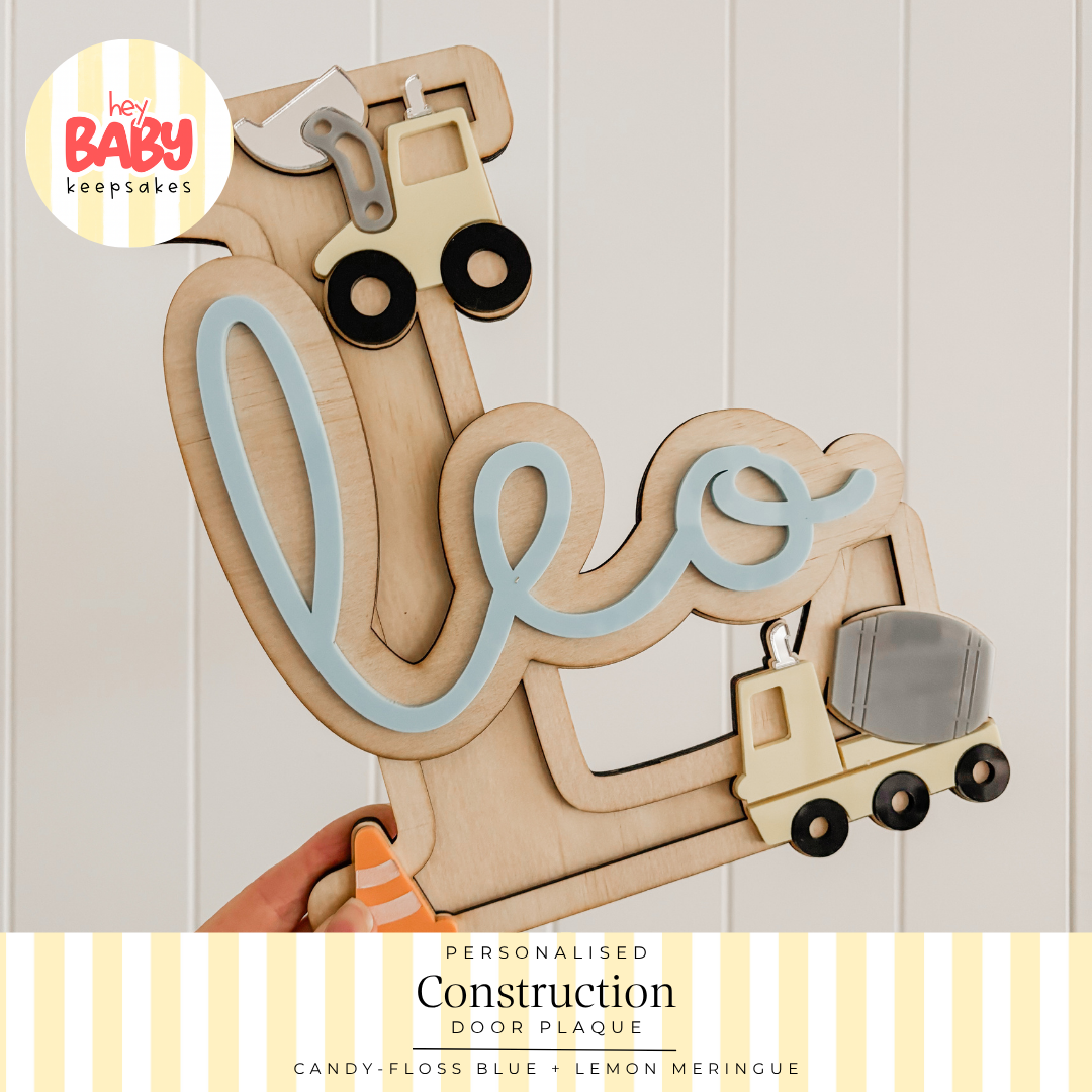 Personalied Construction Door Plaque