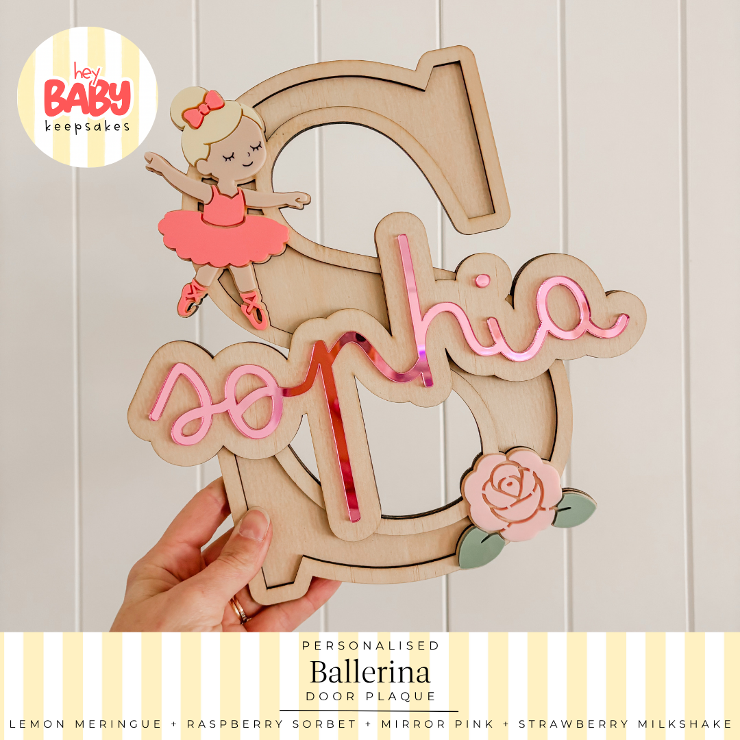 Personalied Ballerina Door Plaque