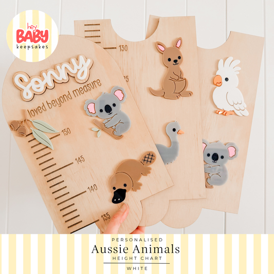 Personalised Aussie Animals Height Chart
