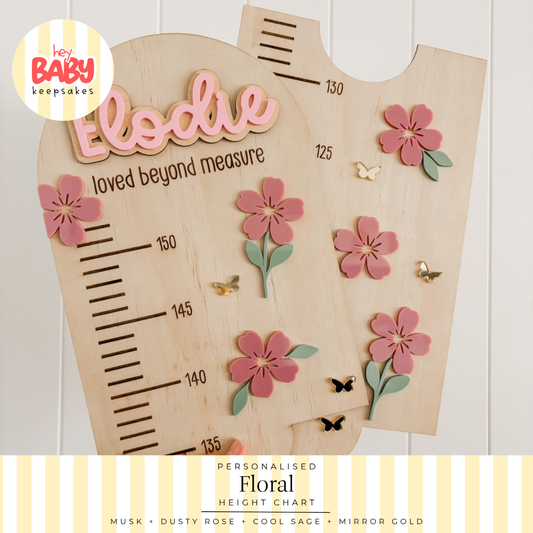 Personalised Floral Height Chart