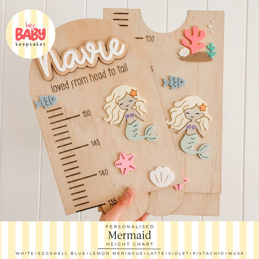 Personalised Mermaid Height Chart
