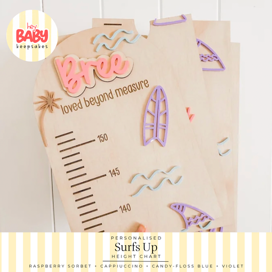 Personalised Surfs Up Height Chart