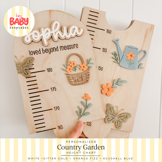 Personalised Country Garden Height Chart