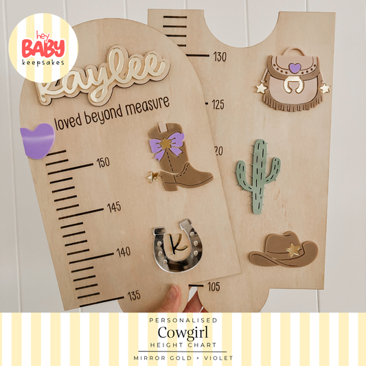 Personalised Cowgirl Height Chart
