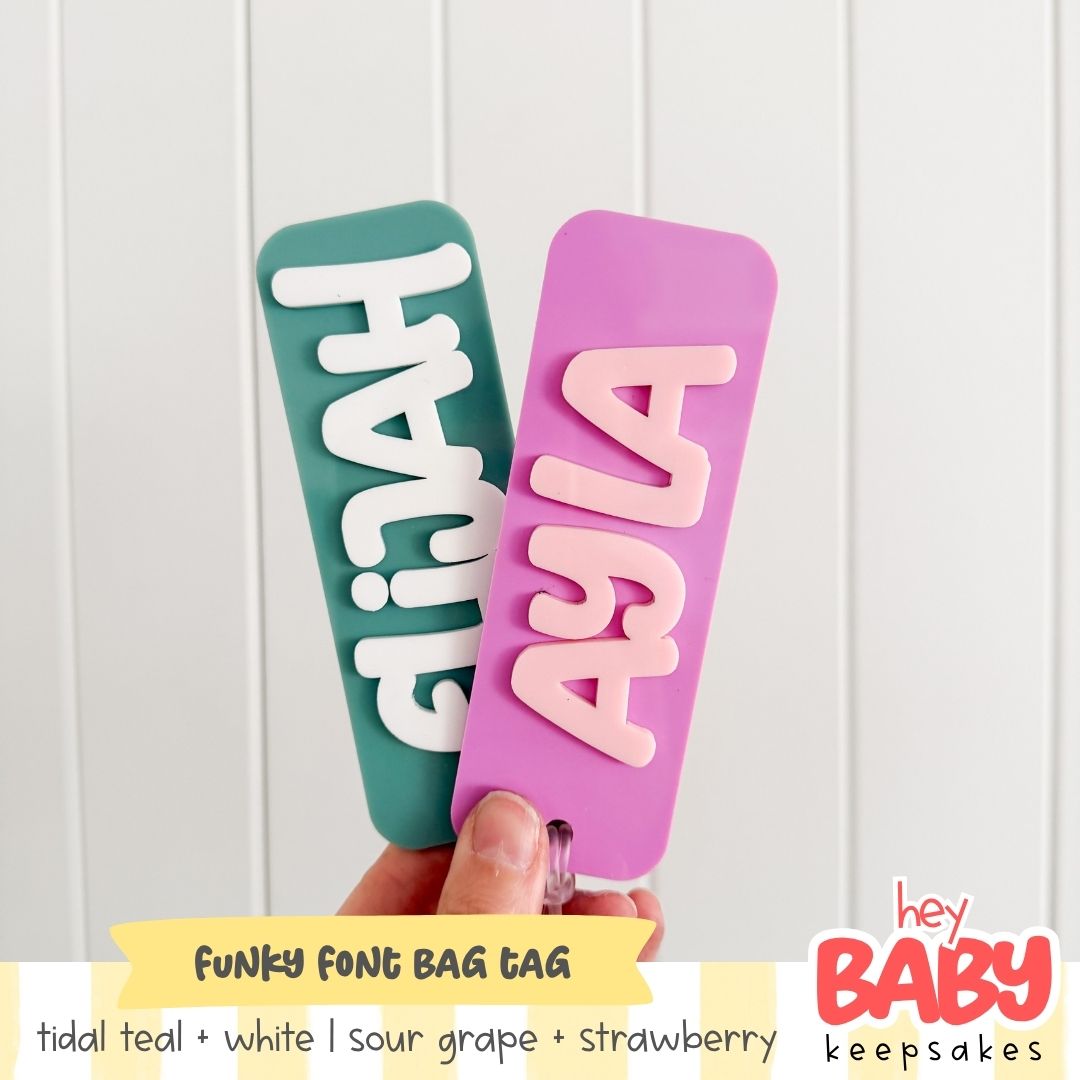 Funky Font Bag Tag