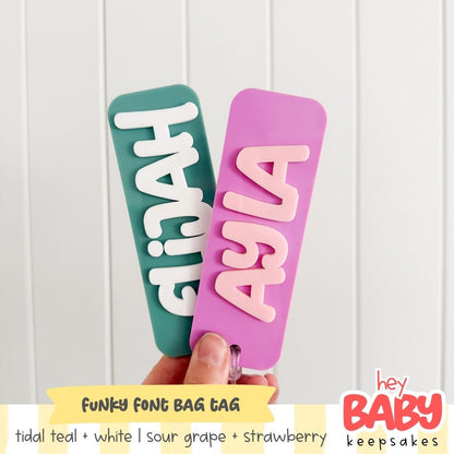 Funky Font Bag Tag