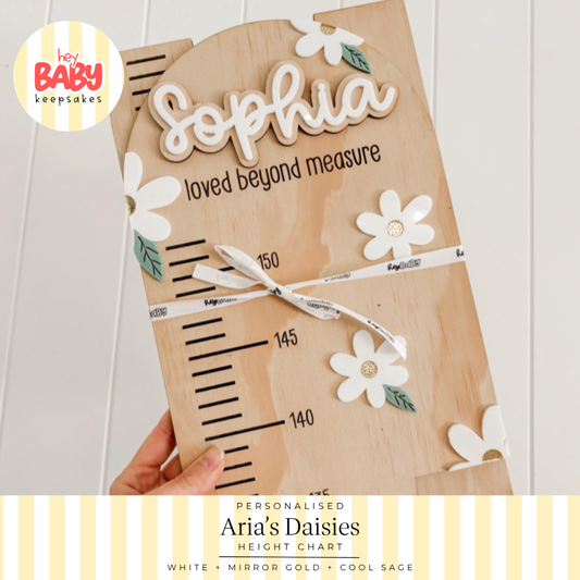Personalised Aria's Daisies Height Chart