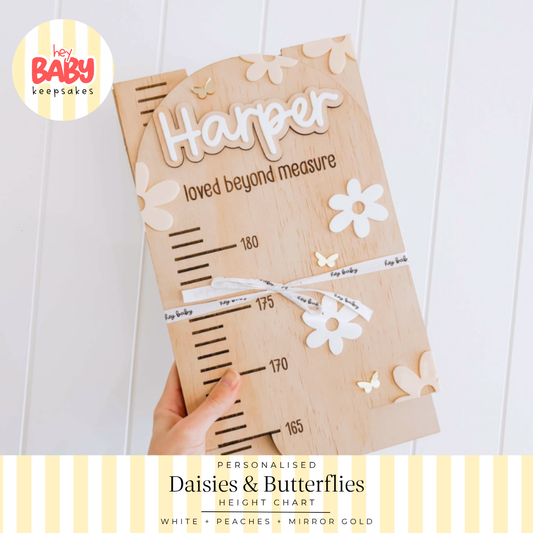 Personalised Daisies & Butterflies Height Chart