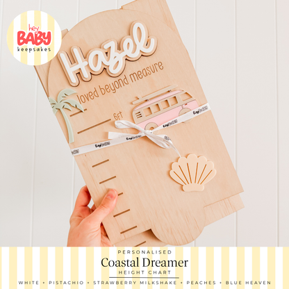 Personalised Coastal Dreamer Height Chart