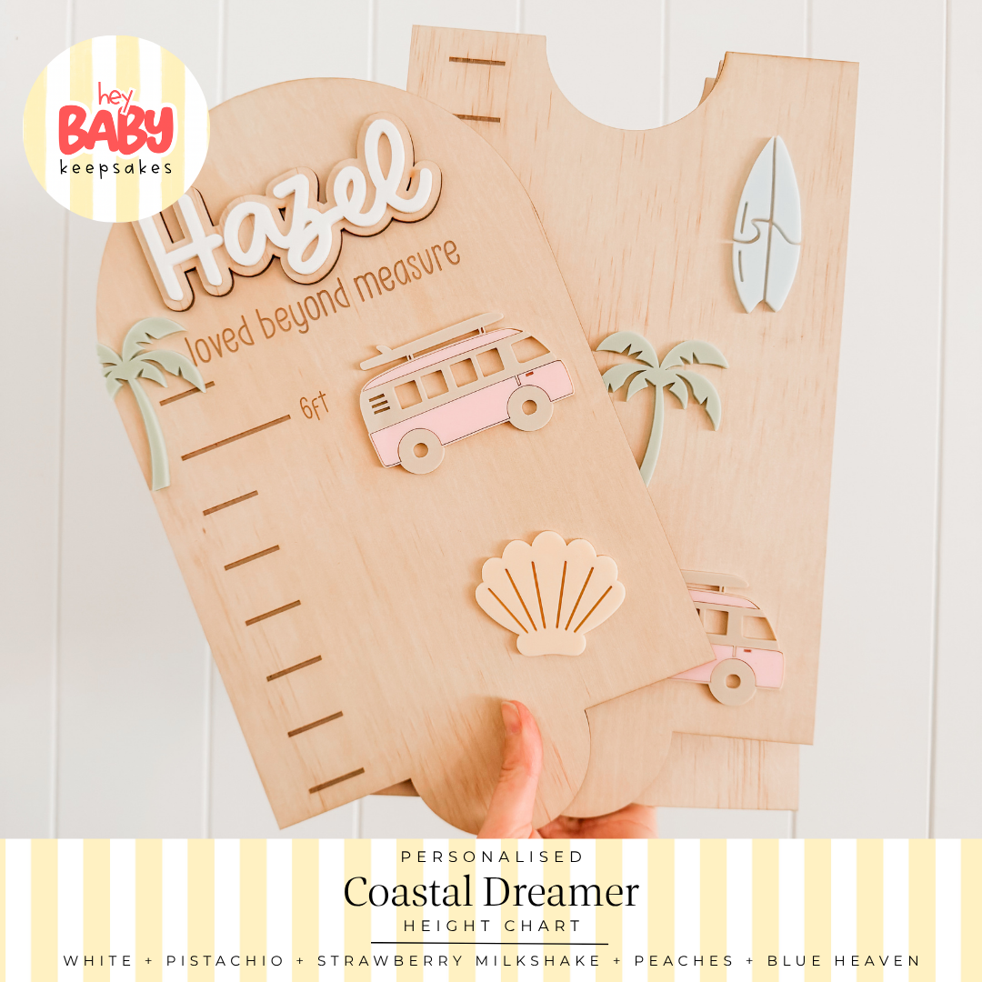 Personalised Coastal Dreamer Height Chart