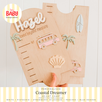 Personalised Coastal Dreamer Height Chart