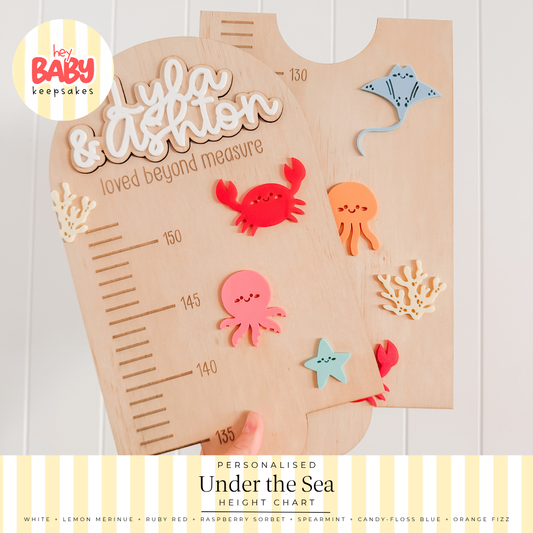 Personalised Under the Sea Height Chart