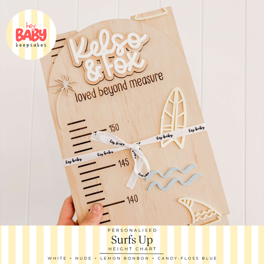 Personalised Surfs Up Height Chart