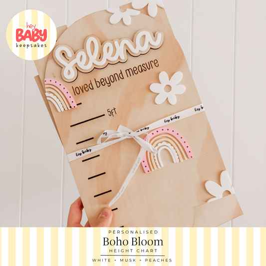 Personalised Boho Bloom Height Chart