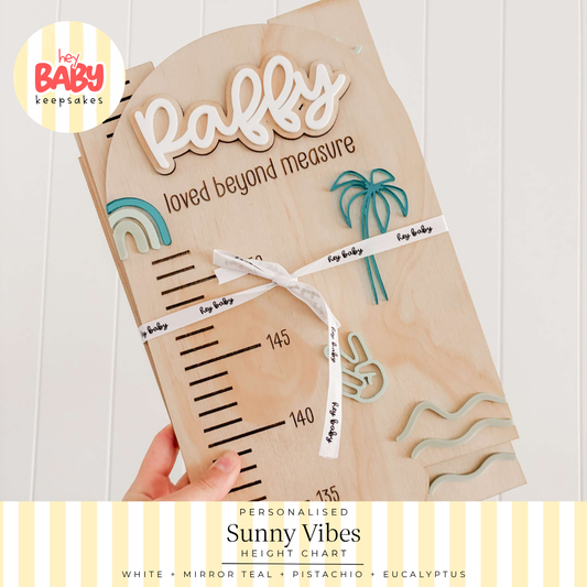 Personalised Sunny Vibes Height Chart