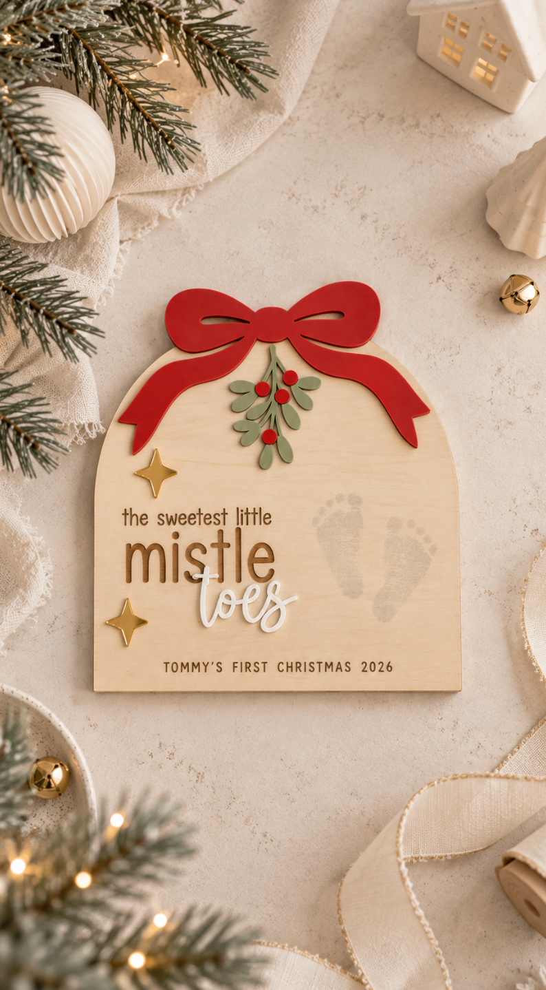 Mistletoe Footprint Plaque