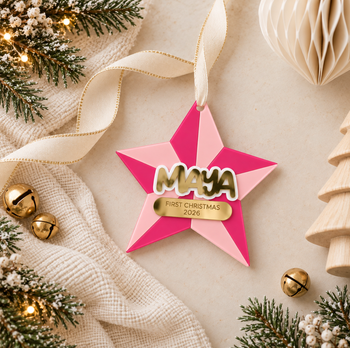 Personalised Five Pointed Star Ornament