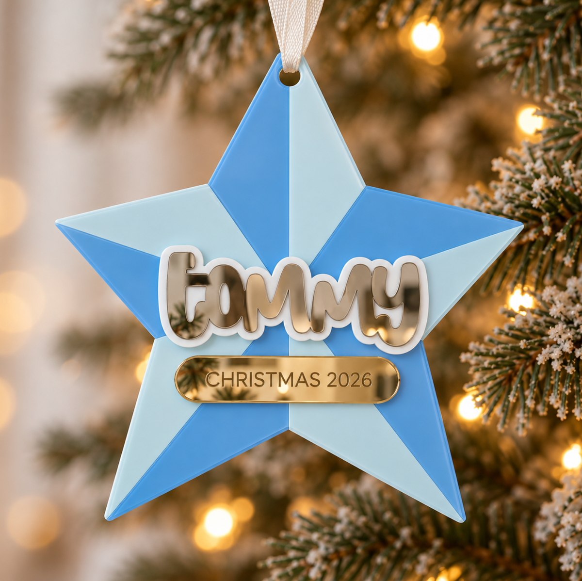 Personalised Five Pointed Star Ornament